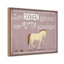 Holzschild 12x18 cm zum Reiten geboren Pferd Tier Haustier