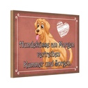 Holzschild 12x18 cm Hundeküsse Kummer und Sorgen Tier Haustier
