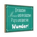 Holzschild 12x18 cm bisschen Mama Papa viel Wunder