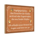 Holzschild 12x18 cm Vogelgezwitscher Vogel Dekoration