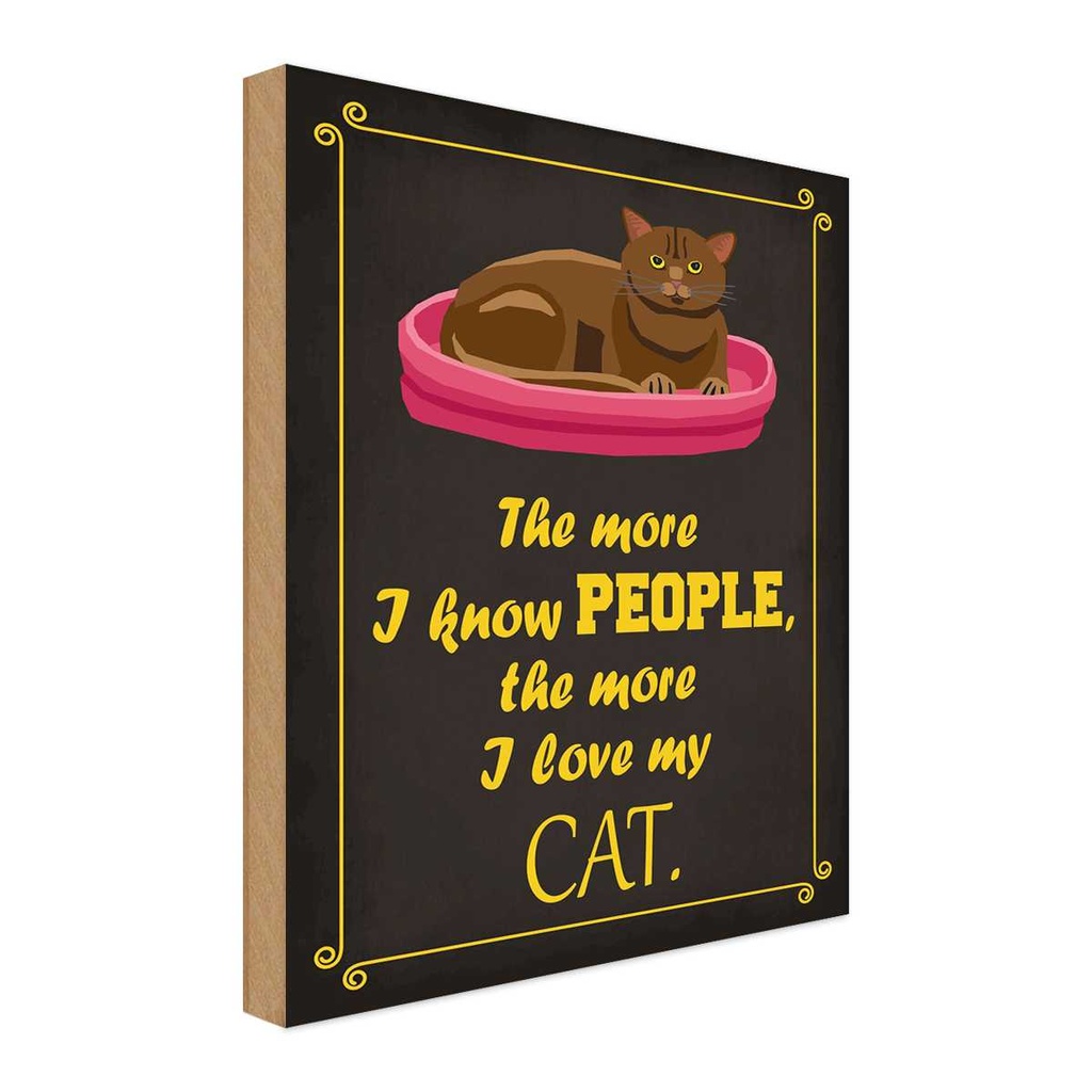 Holzschild 18x12 cm Katze i love my Cat Tier Haustier