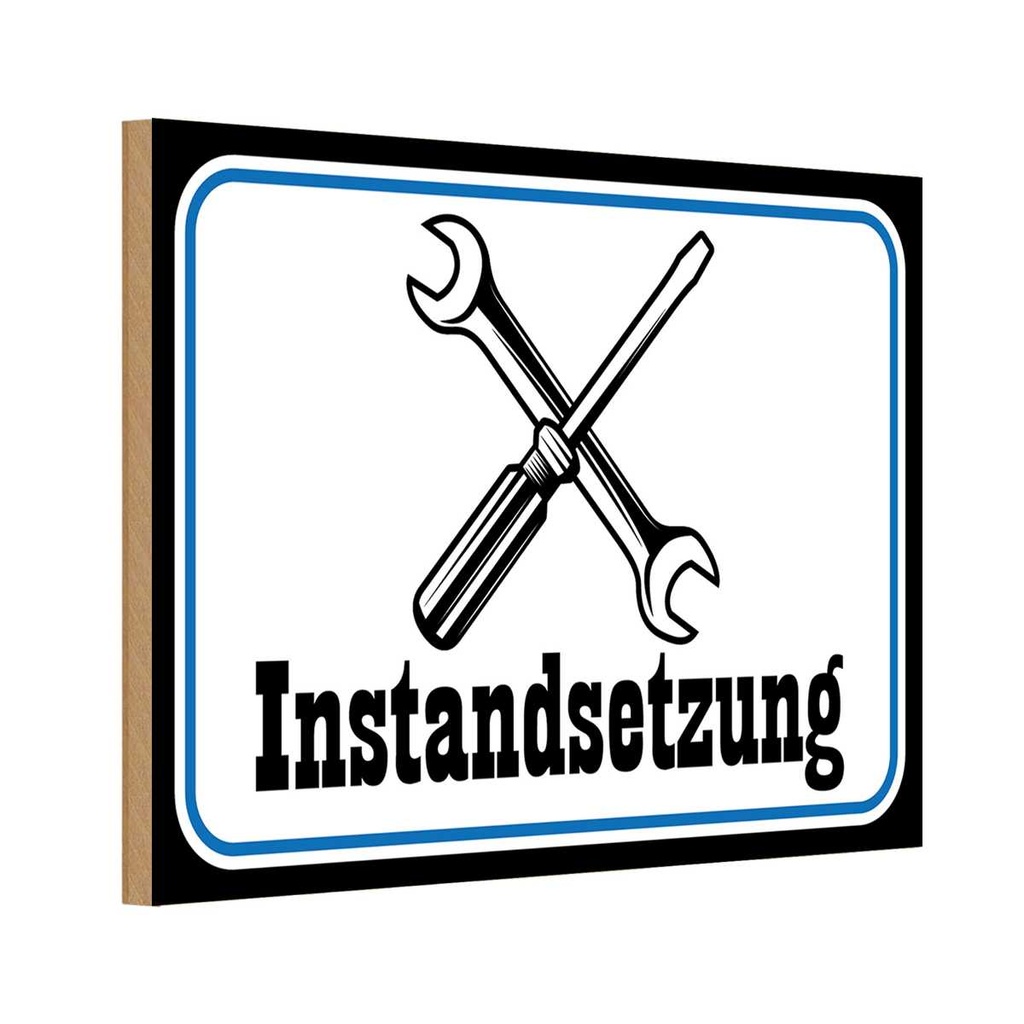 Holzschild 12x18 cm Instandsetzung Reparatur Beruf Arbeit