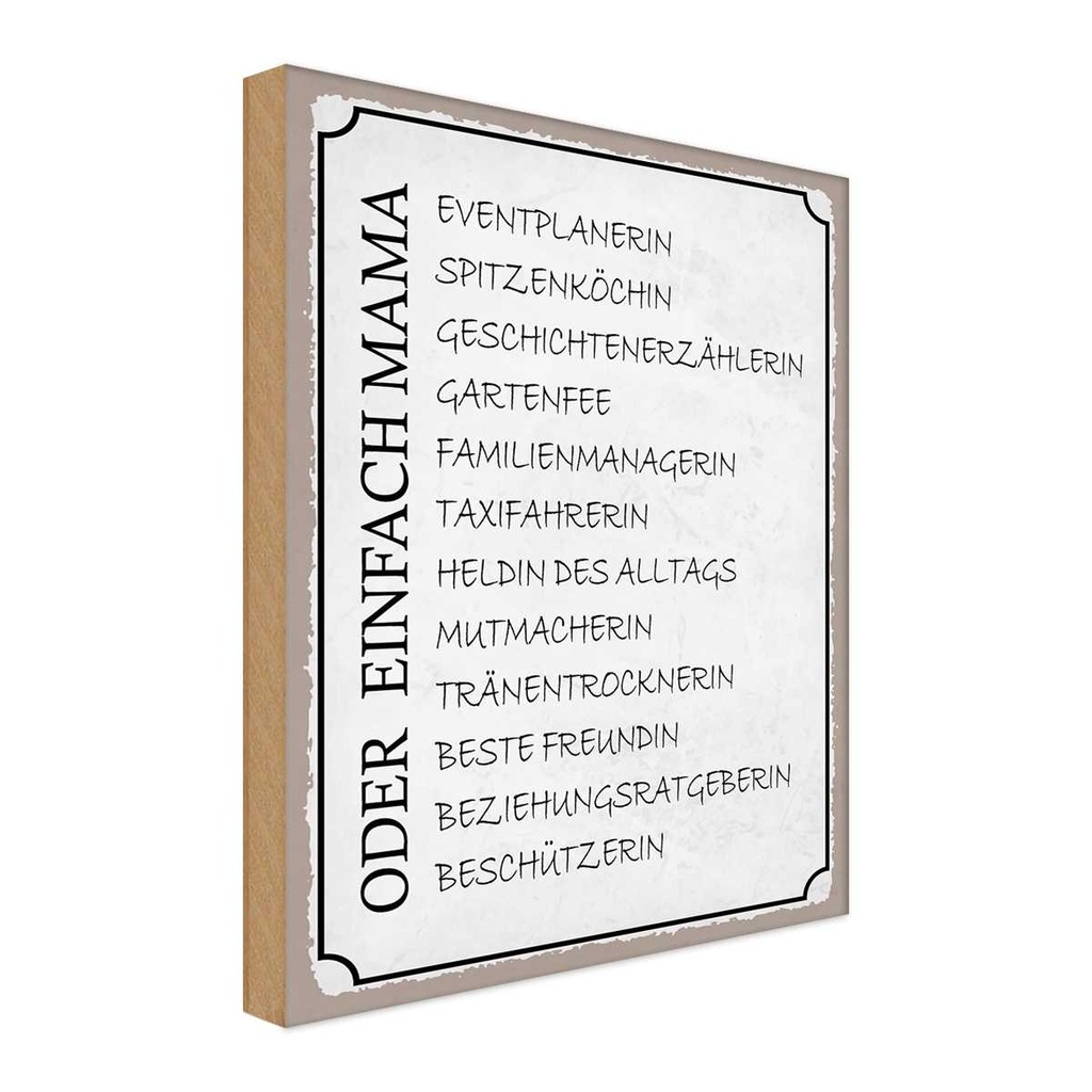 Holzschild 18x12 cm Mama Familienmanagerin Freundin Spruch Zitat