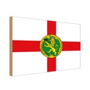 Holzschild 12x18 cm Alderney Flagge Fahne Wappen