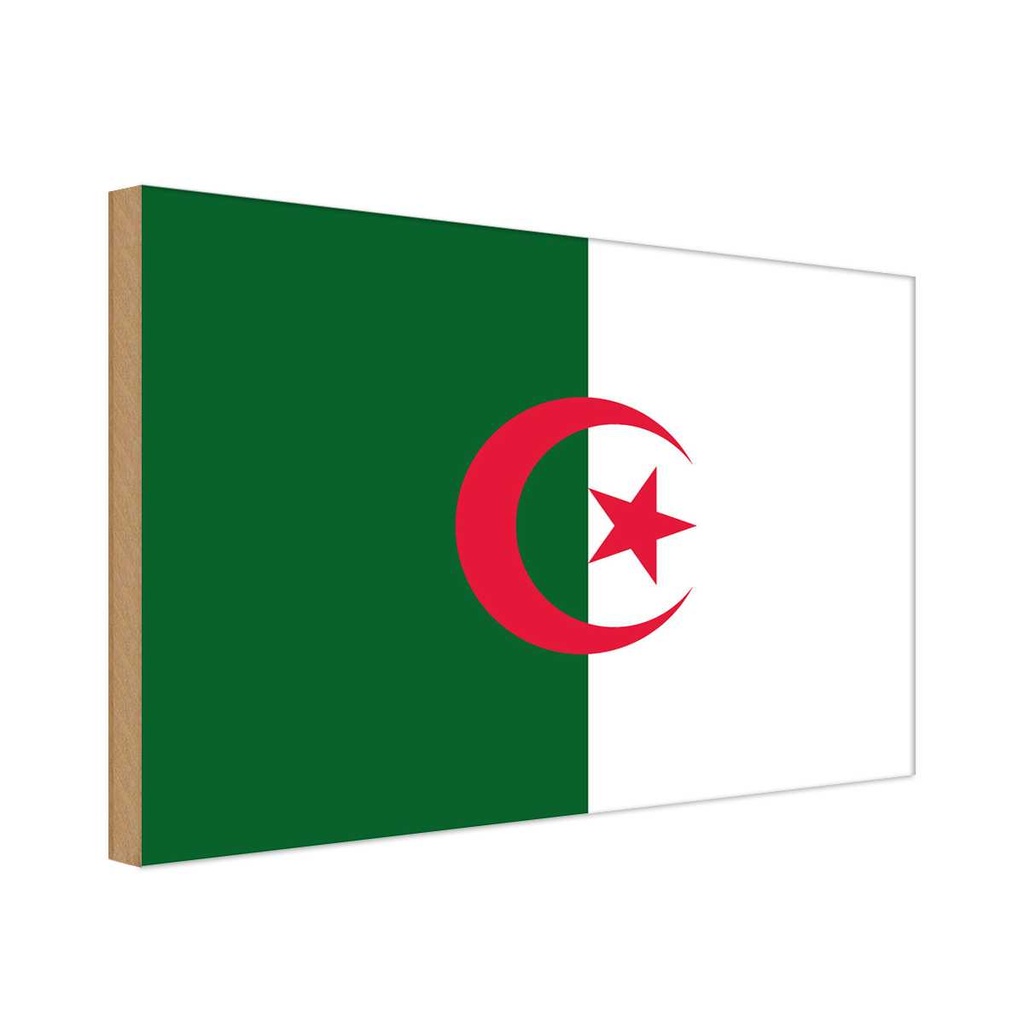 Holzschild 12x18 cm Algeriens Algeria Flagge Fahne Wappen