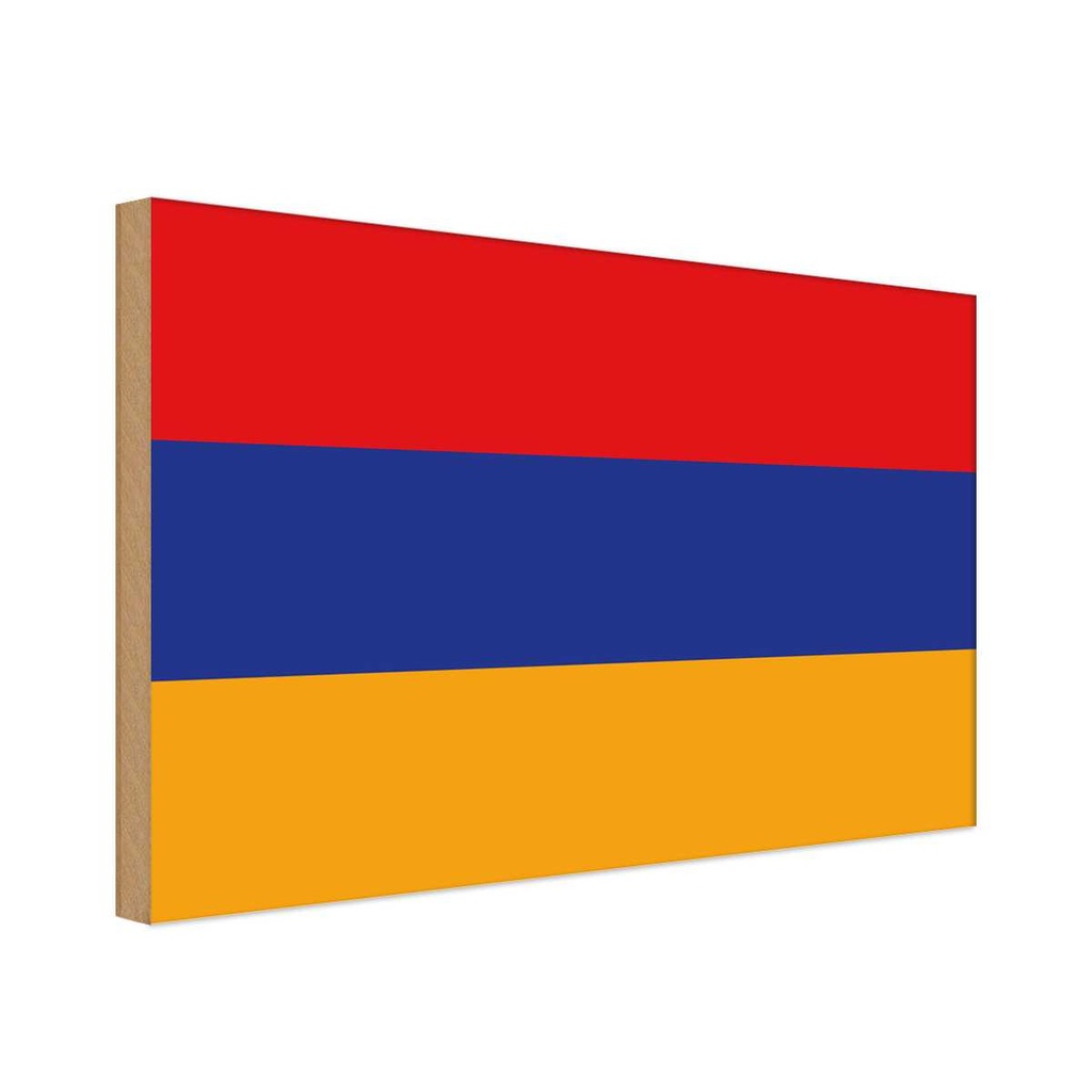 Holzschild 12x18 cm Armenien Armenia Flagge Fahne Wappen