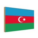 Holzschild 12x18 cm Aserbaidschan Azerbaijan Flagge Fahne Wappen