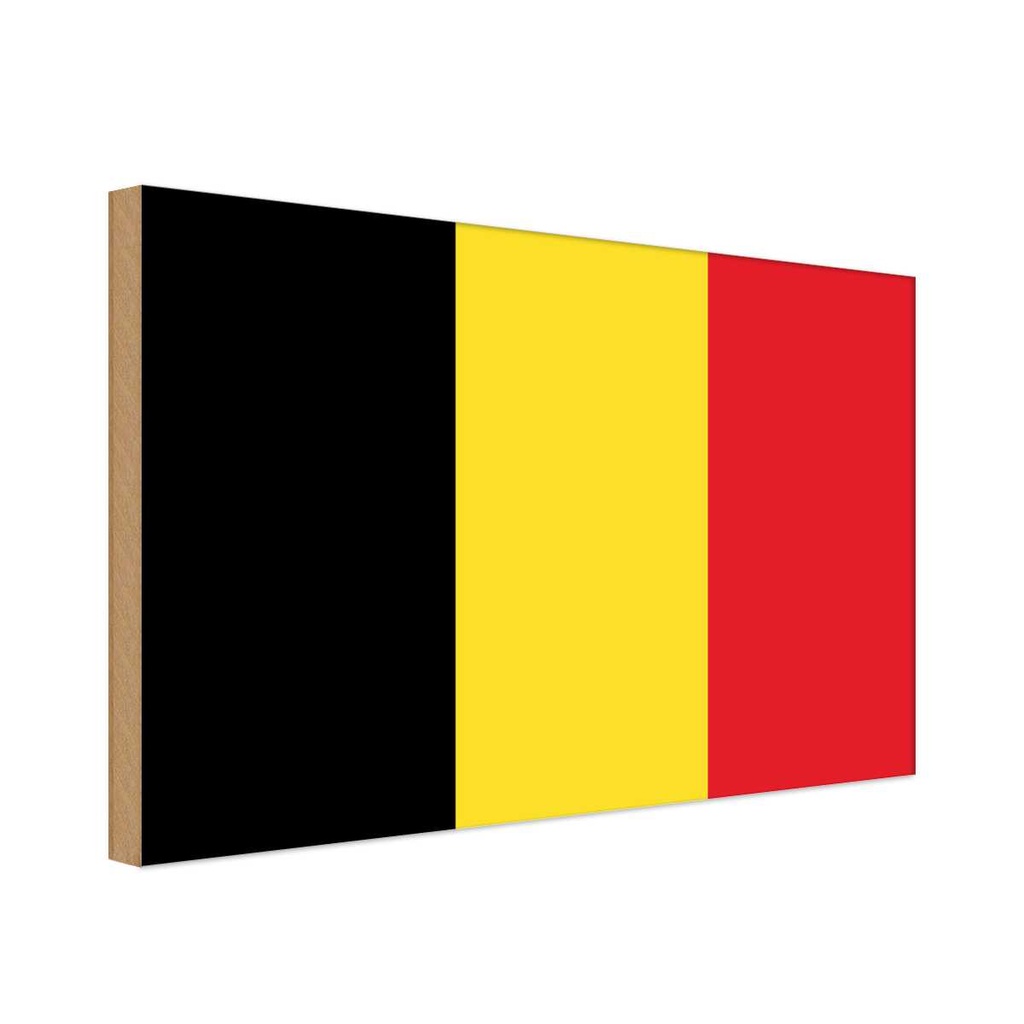 Holzschild 12x18 cm Belgiens Belgium Flagge Fahne Wappen