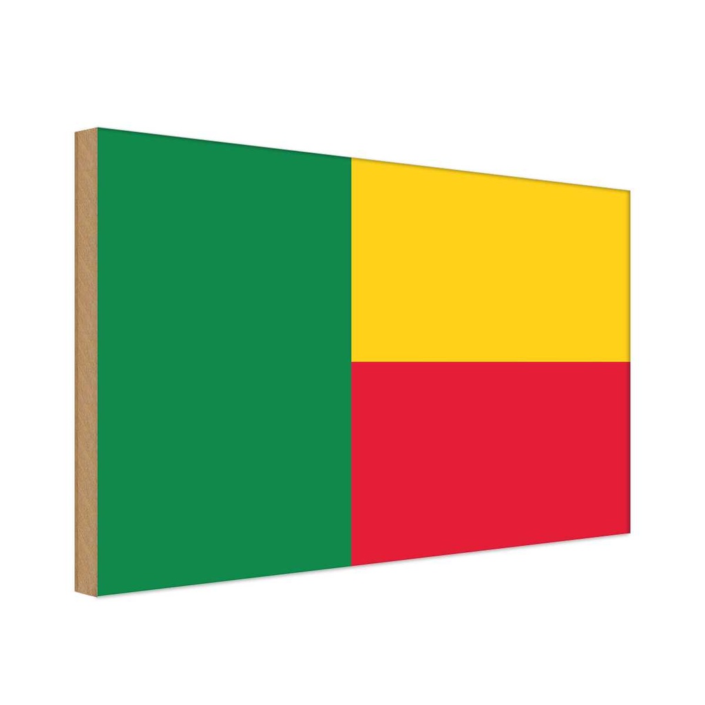 Holzschild 12x18 cm Benins Benin Flagge Fahne Wappen