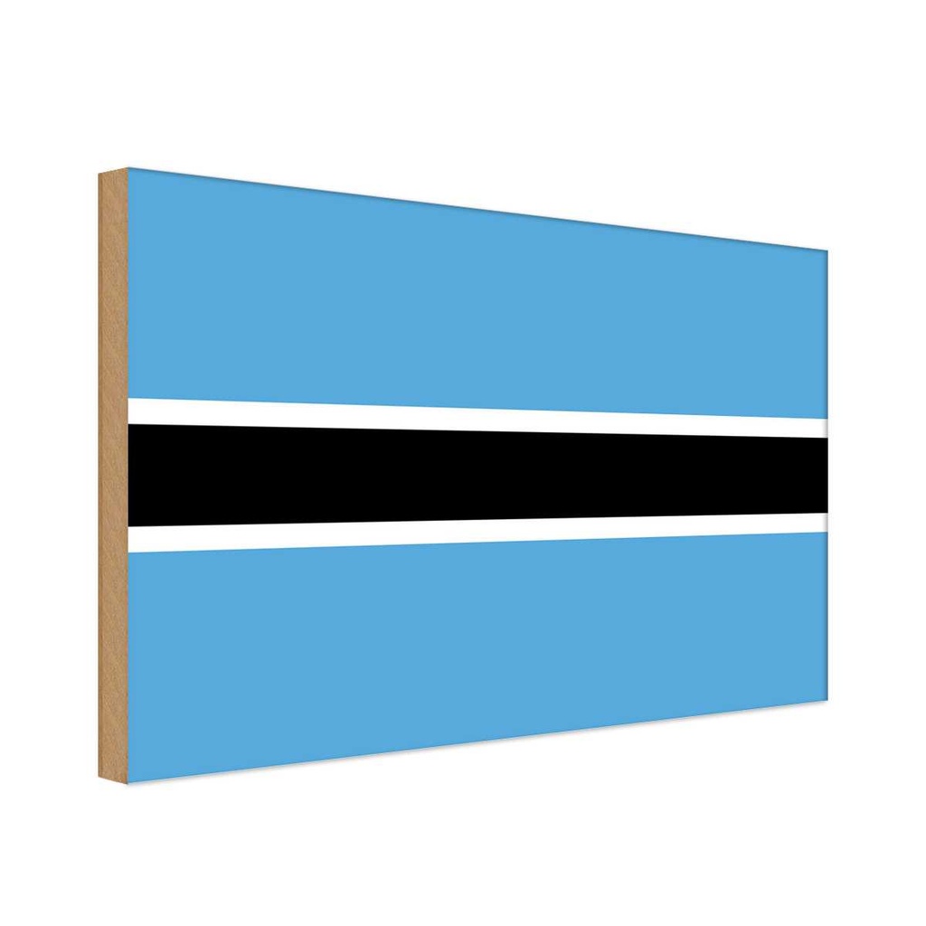 Holzschild 12x18 cm Botswanas Botswana Flagge Fahne Wappen