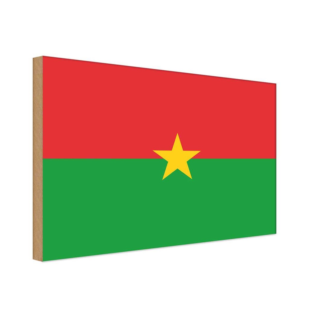 Holzschild 12x18 cm Burkina Fasos Faso Flagge Fahne Wappen