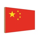 Holzschild 12x18 cm China Flagge Fahne Wappen