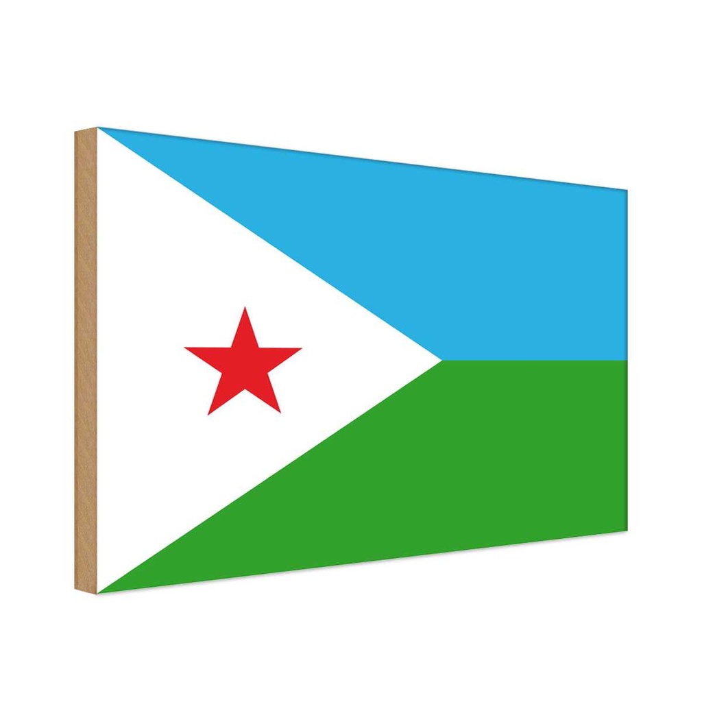 Holzschild 12x18 cm Dschibutis Djibouti Flagge Fahne Wappen