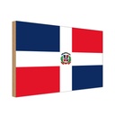 Holzschild 12x18 cm Dominikanische Republik Flagge Fahne Wappen