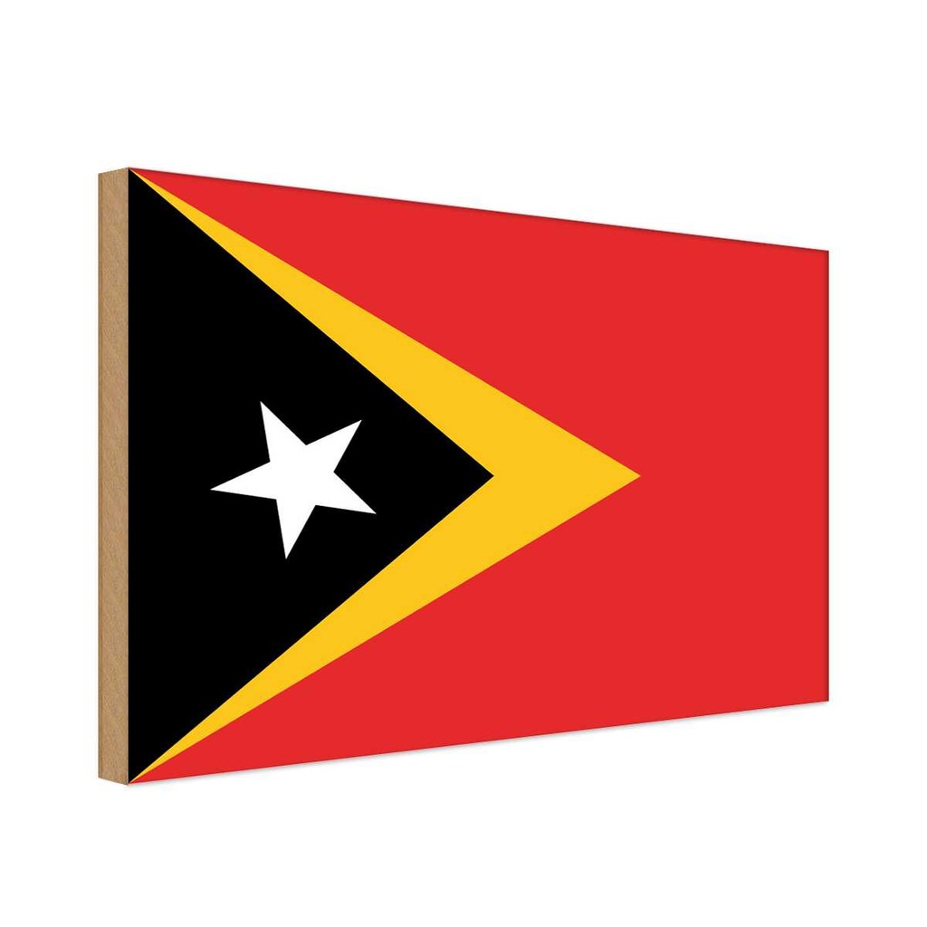 Holzschild 12x18 cm Osttimors East Timor Flagge Fahne Wappen