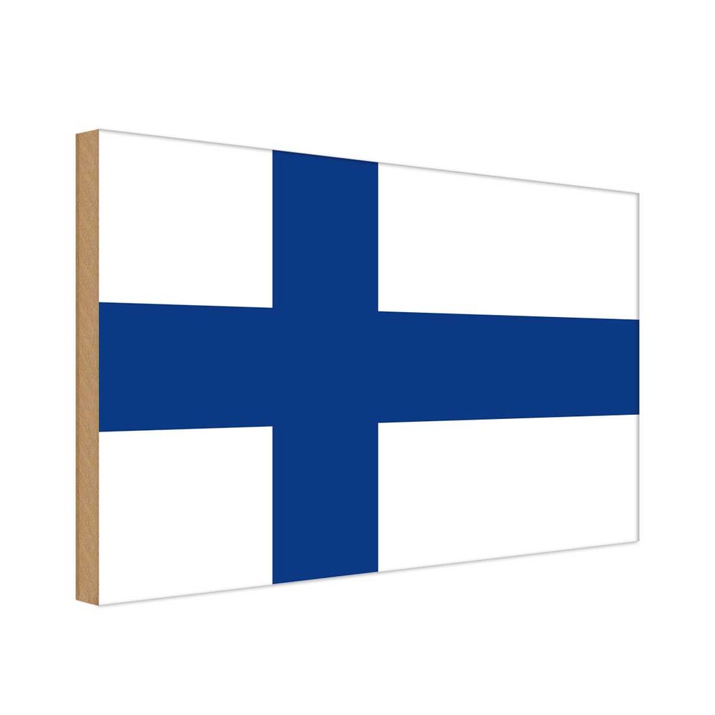 Holzschild 12x18 cm Finnlands Finland Flagge Fahne Wappen