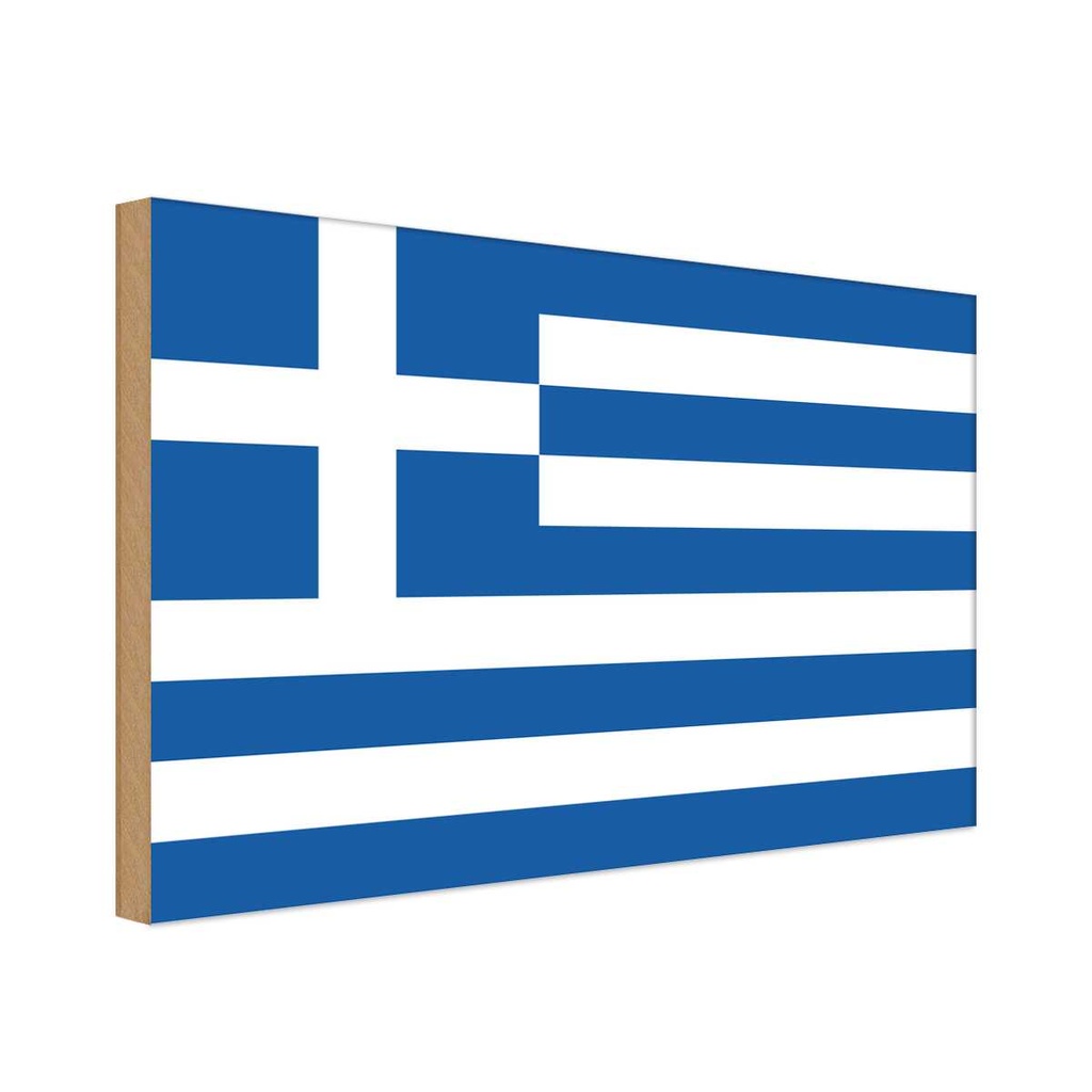 Holzschild 12x18 cm Griechenlands Greece Flagge Fahne Wappen
