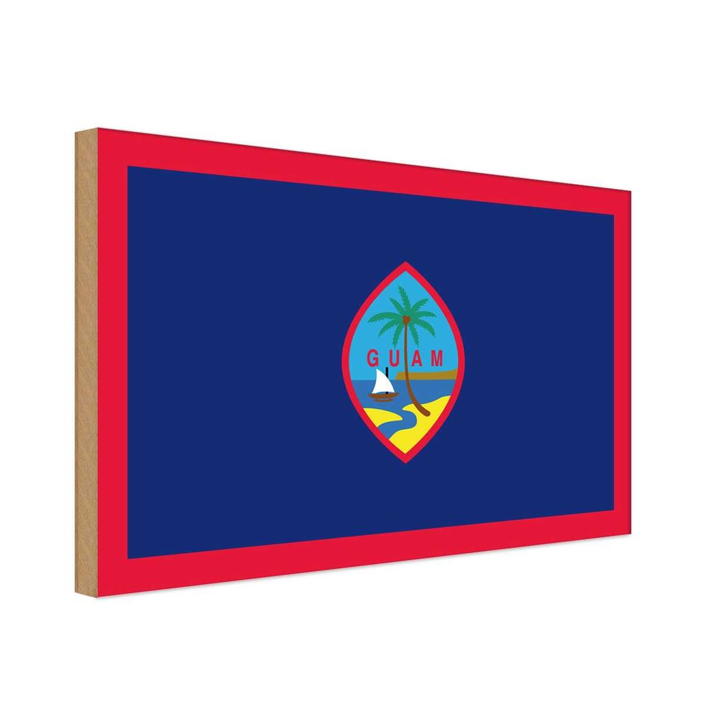 Holzschild 12x18 cm Guams Guam Flagge Fahne Wappen