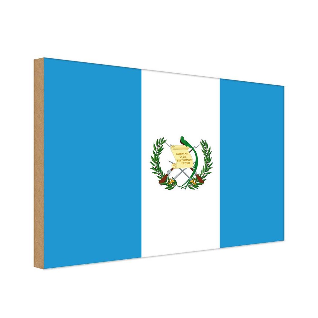 Holzschild 12x18 cm Guatemalas Guatemala Flagge Fahne Wappen