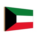 Holzschild 12x18 cm Kuwaits Kuwait Flagge Fahne Wappen