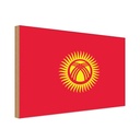 Holzschild 12x18 cm Kirgisistans Kyrgyzstan Flagge Fahne Wappen