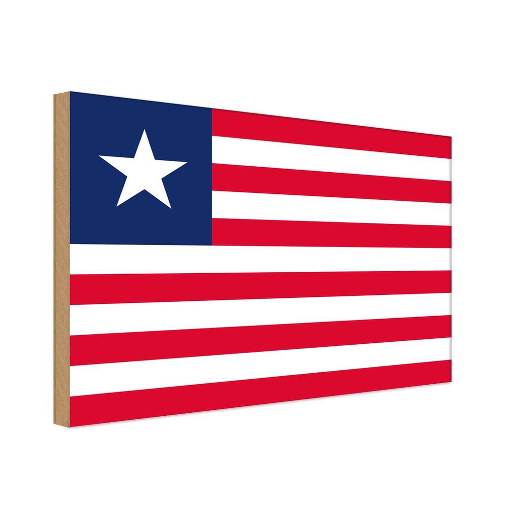 Holzschild 12x18 cm Liberias Liberia Flagge Fahne Wappen