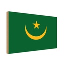 Holzschild 12x18 cm Mauretaniens Mauritania Flagge Fahne Wappen