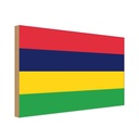 Holzschild 12x18 cm Mauritius Flagge Fahne Wappen