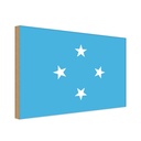 Holzschild 12x18 cm Mikronesiens Micronesia Flagge Fahne Wappen