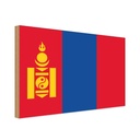 Holzschild 12x18 cm Mongolei Mongolia Flagge Straße Stadt
