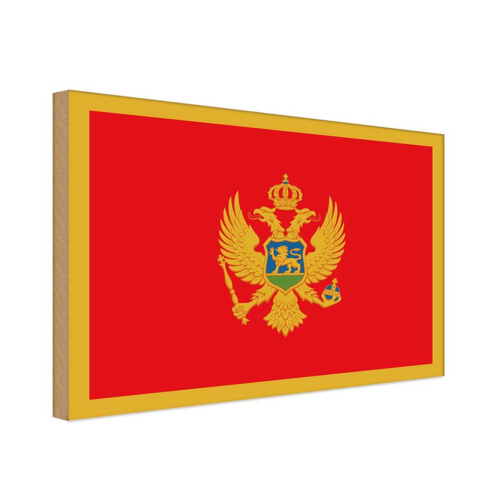Holzschild 12x18 cm Montenegros Montenegro Flagge Fahne Wappen