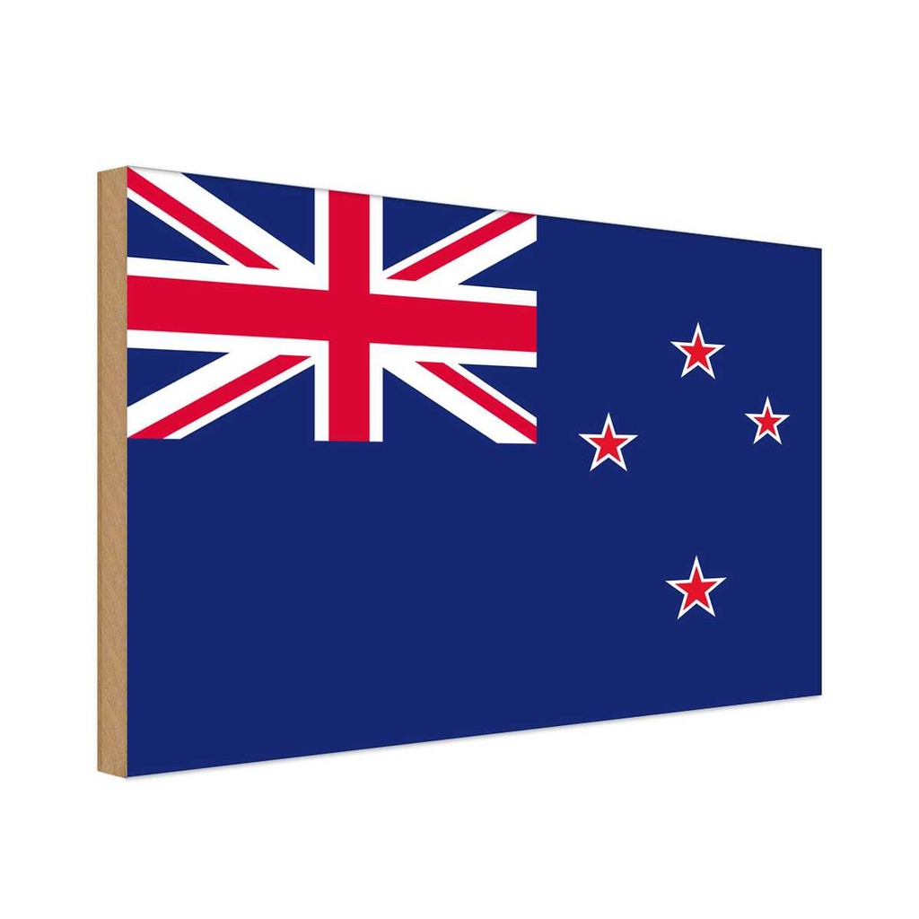 Holzschild 12x18 cm Neuseelands New Zealand Flagge Fahne Wappen