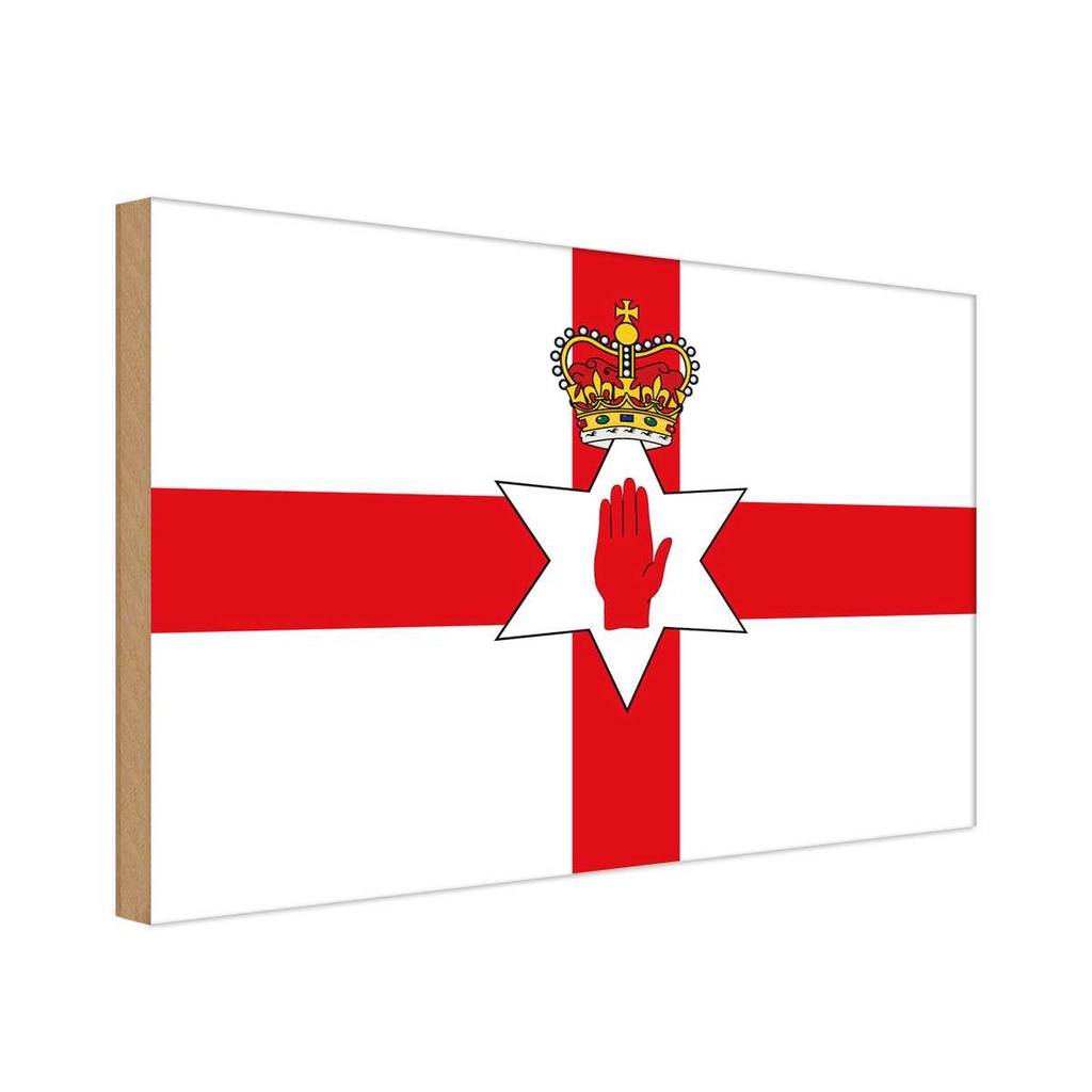 Holzschild 12x18 cm Nordirland Northern Ireland Flagge Fahne Wappen