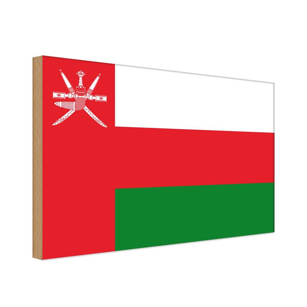 Holzschild 12x18 cm Omans Oman Flagge Fahne Wappen
