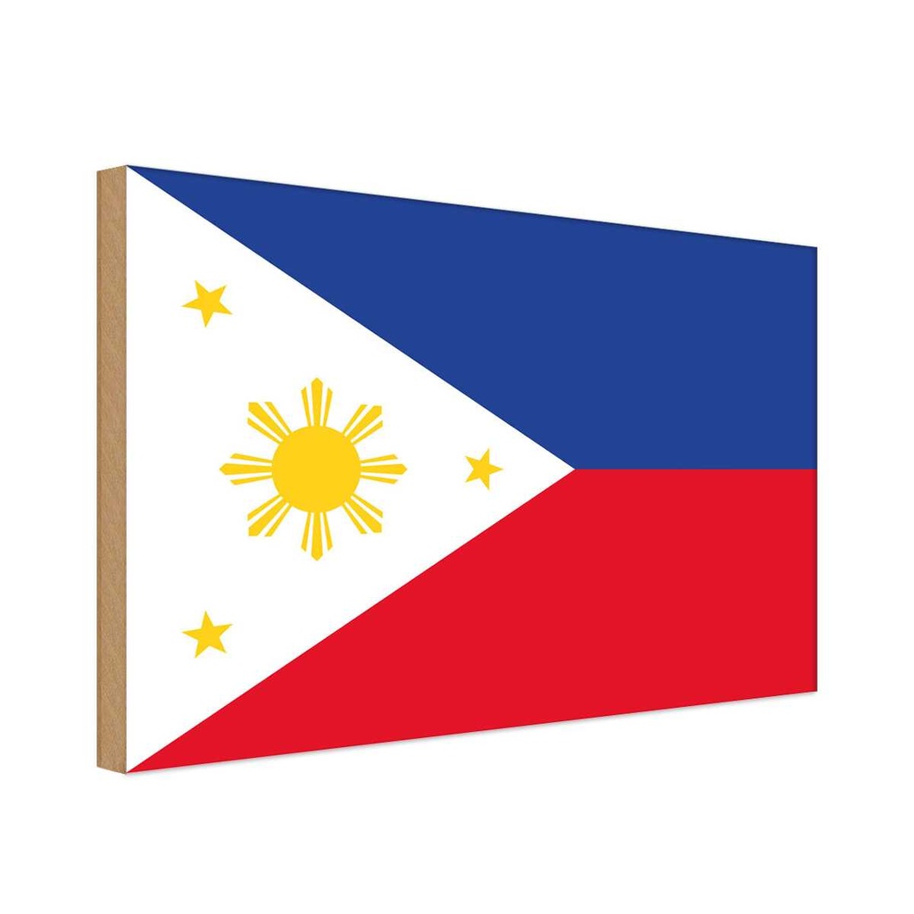 Holzschild 12x18 cm Philippinen Philippines Flagge Fahne Wappen