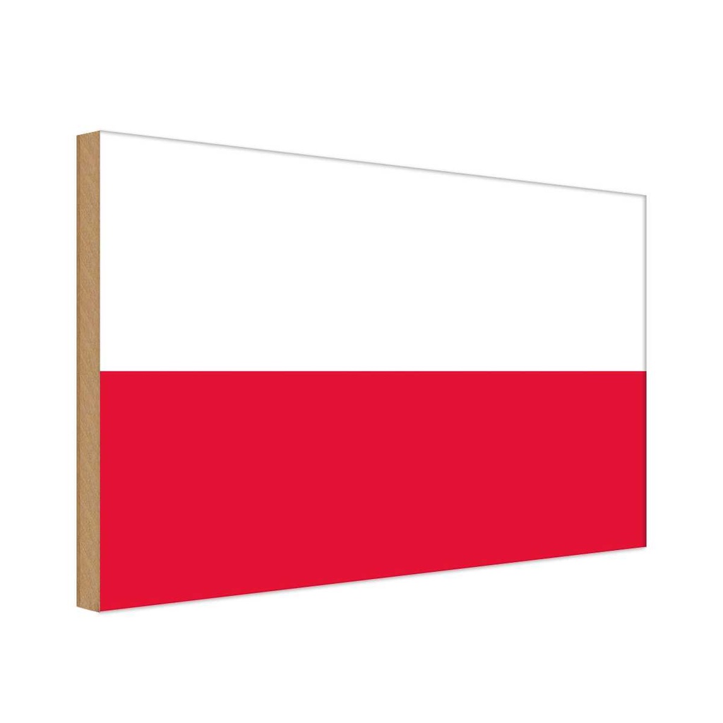 Holzschild 12x18 cm Polens Poland Flagge Fahne Wappen