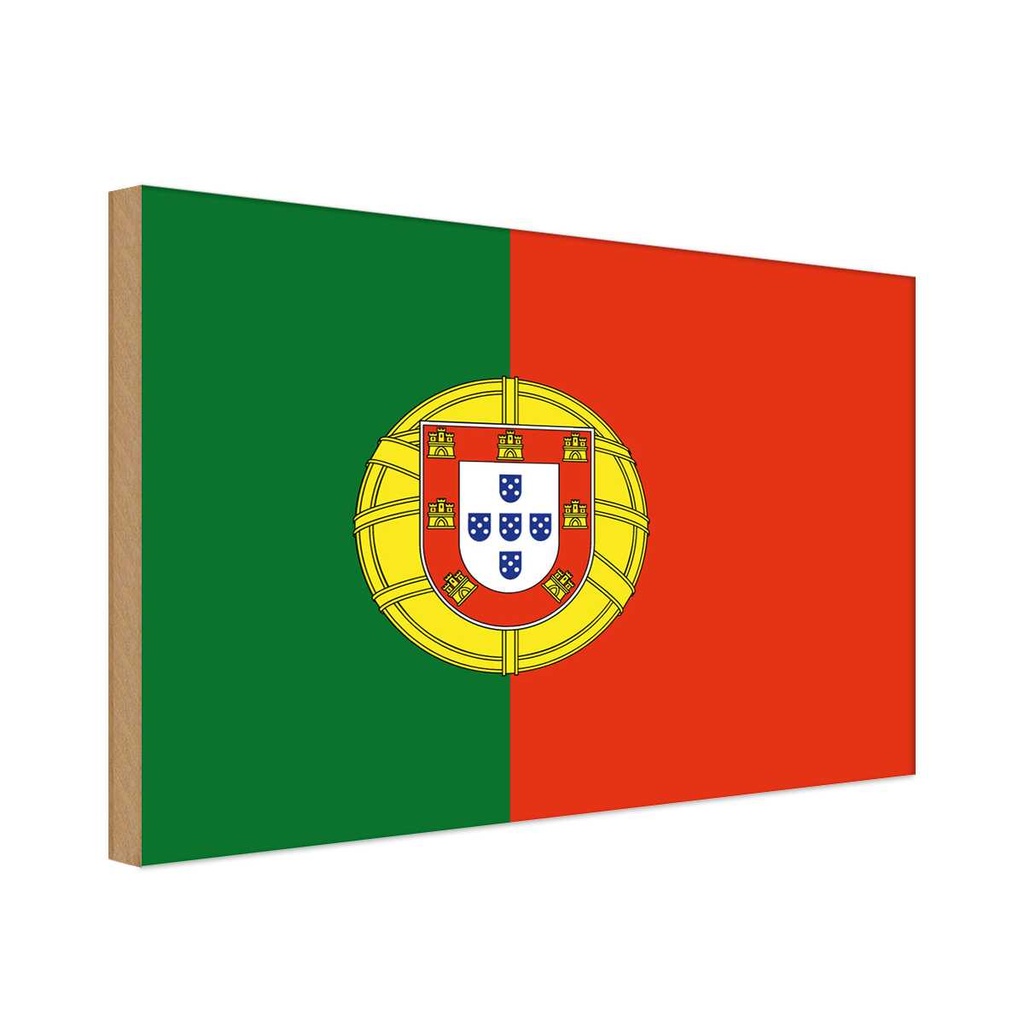 Holzschild 12x18 cm Portugals Portugal Flagge Straße Stadt