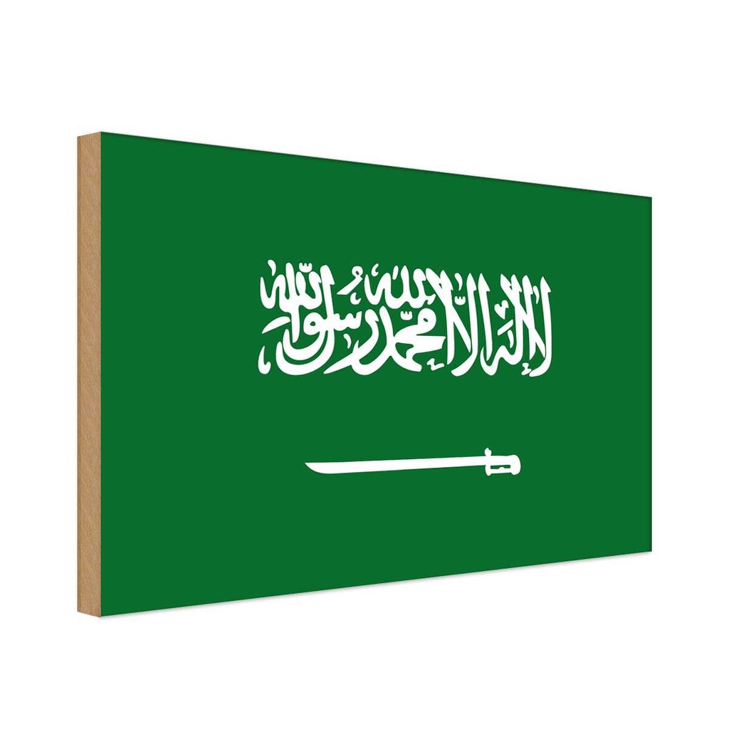 Holzschild 12x18 cm Saudi-Arabien Saudi Arabia Flagge Fahne Wappen