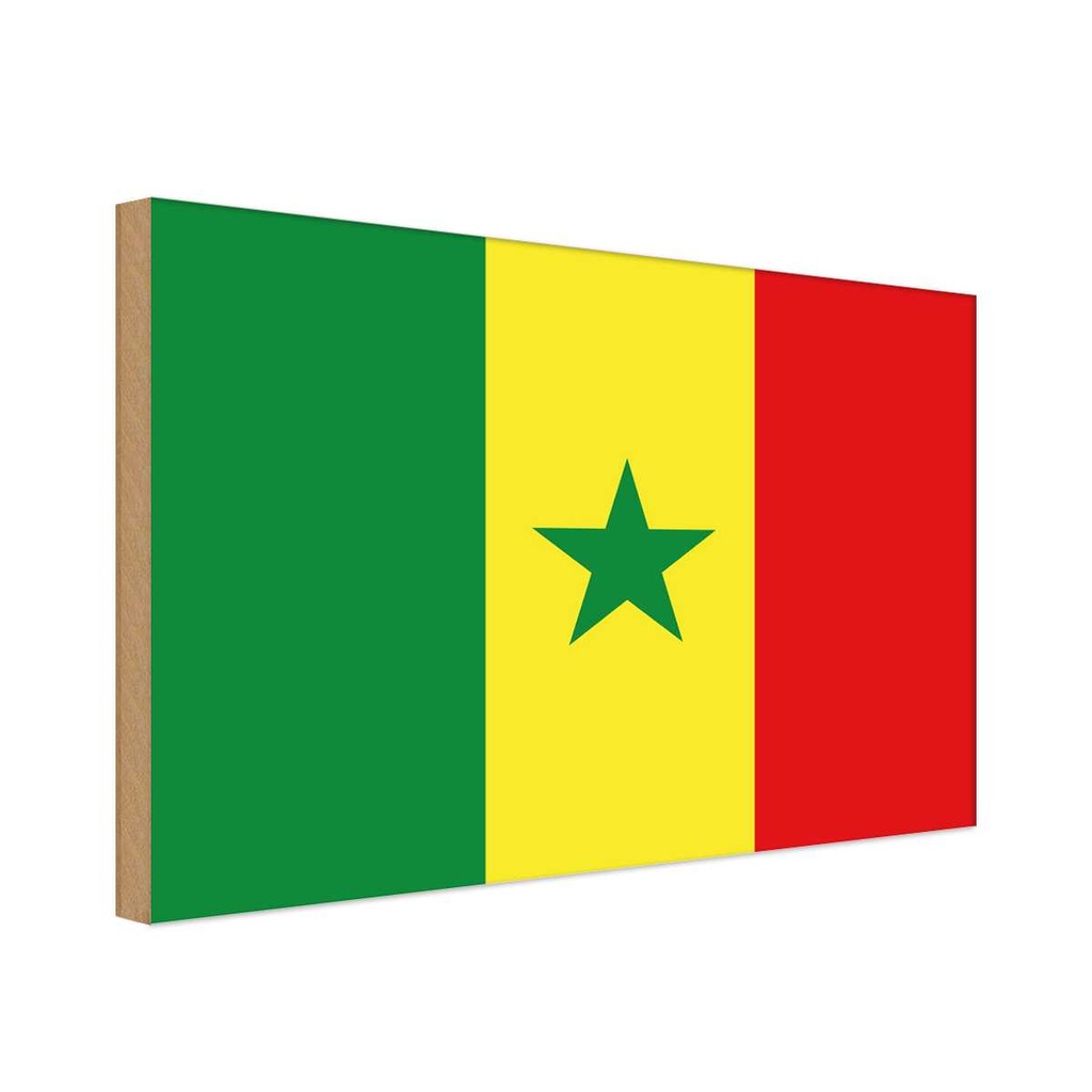 Holzschild 12x18 cm Senegal Flagge Fahne Wappen