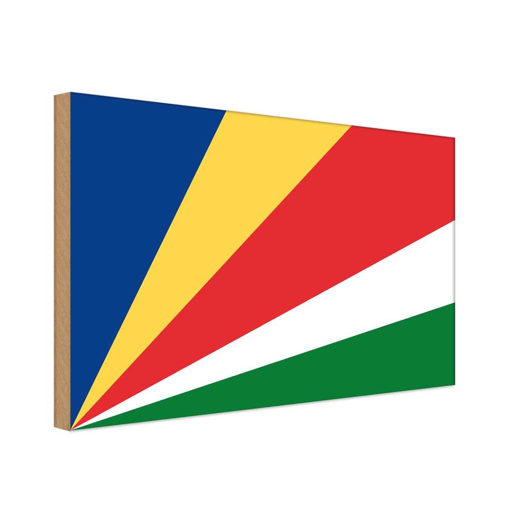 Holzschild 12x18 cm Seychellen Seychelles Flagge Fahne Wappen
