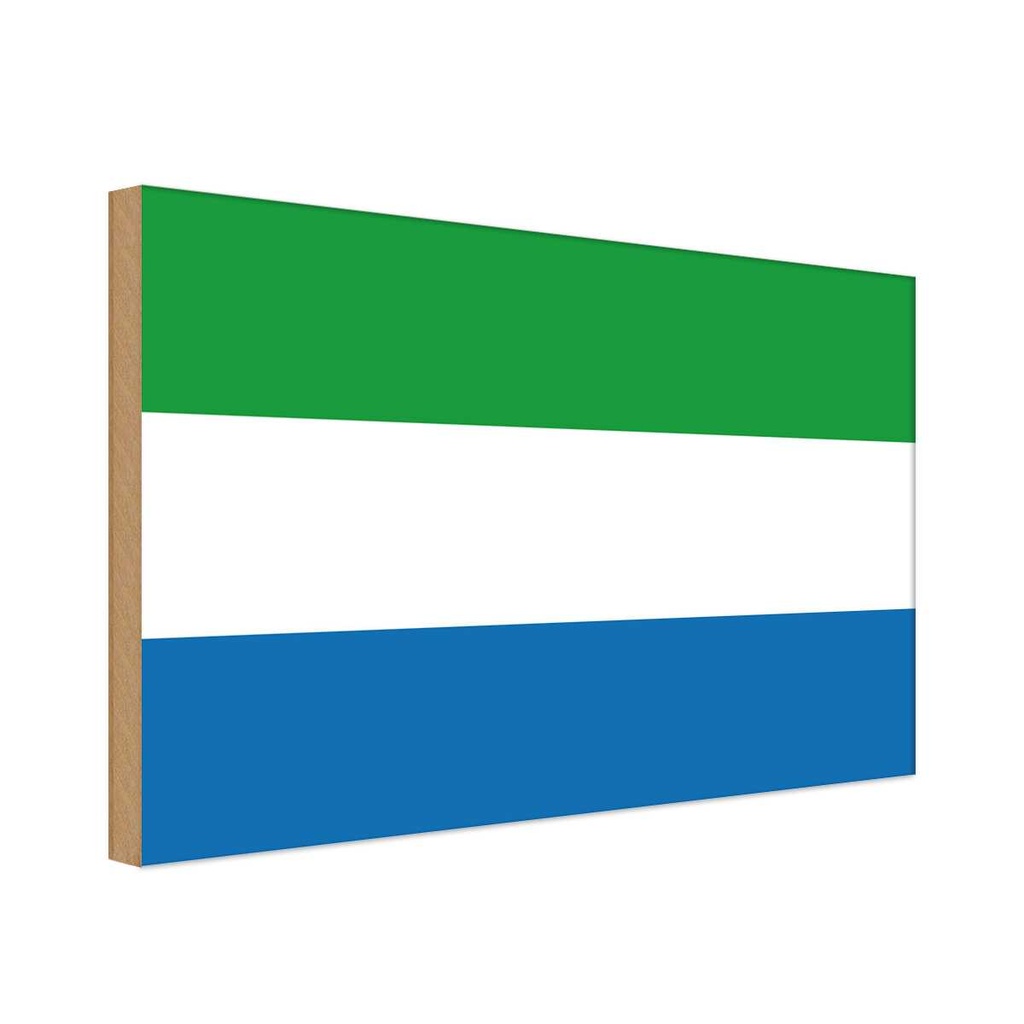 Holzschild 12x18 cm Sierra Leones Leone Flagge Abenteuer Reisen