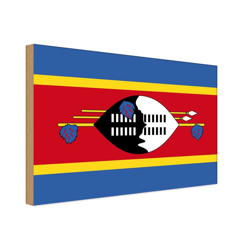 Holzschild 12x18 cm Swasilands Eswatini Flagge Fahne Wappen