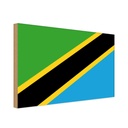 Holzschild 12x18 cm Tansanias Tanzania Flagge Fahne Wappen
