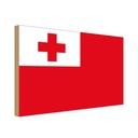 Holzschild 12x18 cm Tongas Tonga Flagge Fahne Wappen