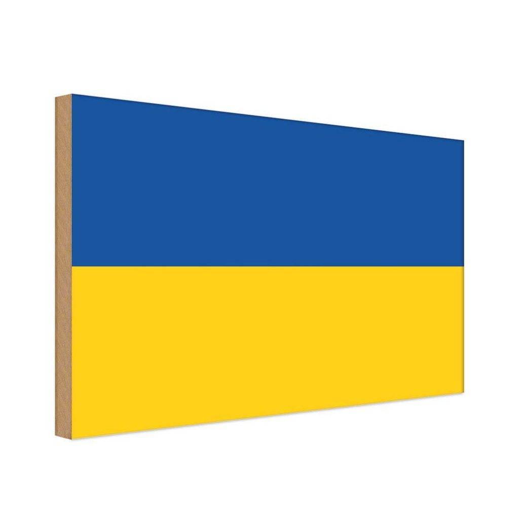 Holzschild 12x18 cm Ukraine Flagge Fahne Wappen