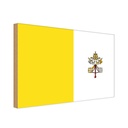 Holzschild 12x18 cm Vatikanstadt Vatican City Flagge Fahne Wappen