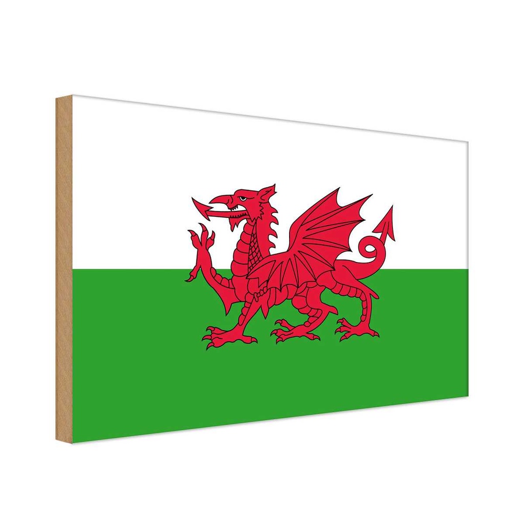 Holzschild 12x18 cm Wales Flagge Geburtstag Feiern Party