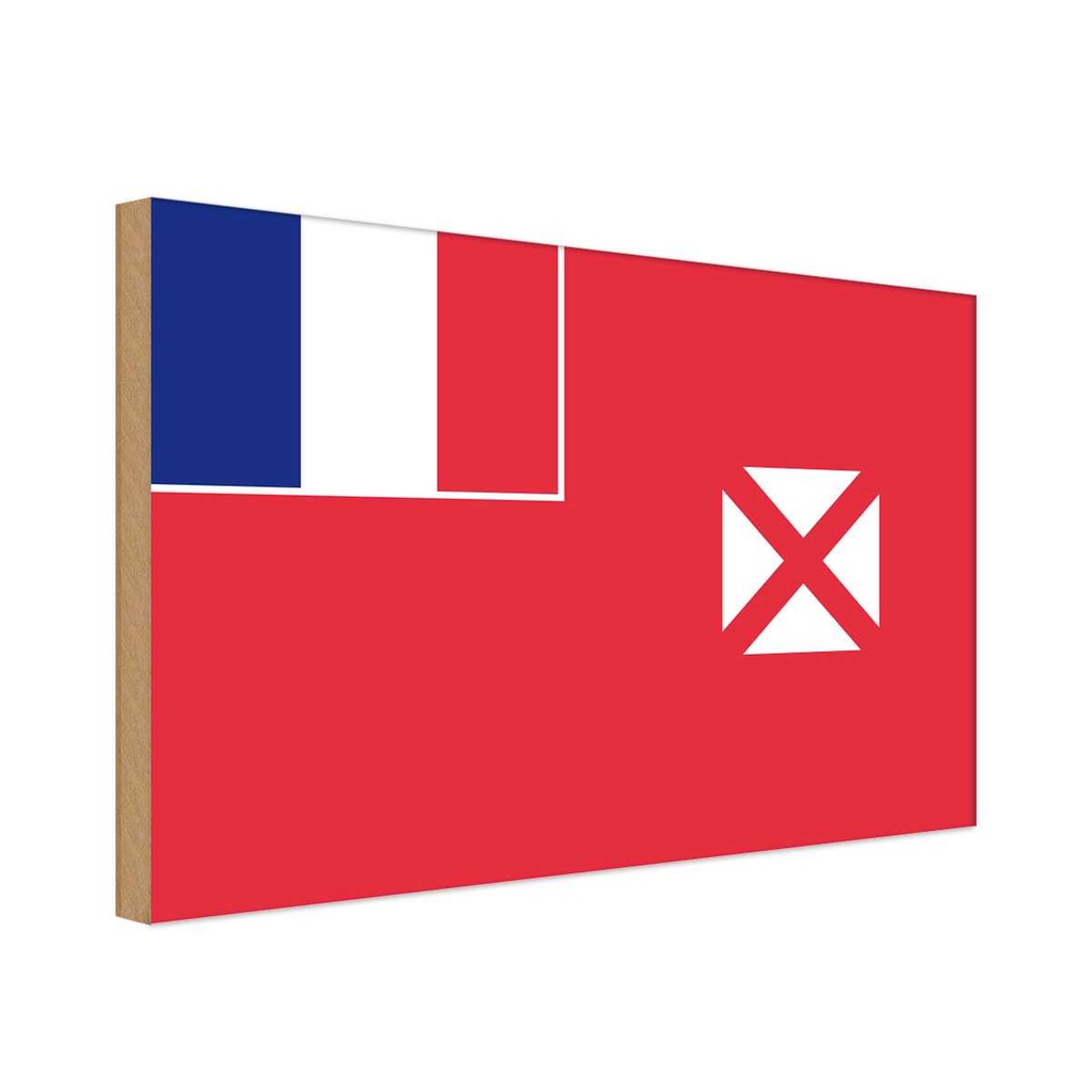 Holzschild 12x18 cm Wallis und Futuna Flagge Fahne Wappen