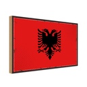 Holzschild 12x18 cm Albaniens Albania Flagge Fahne Wappen