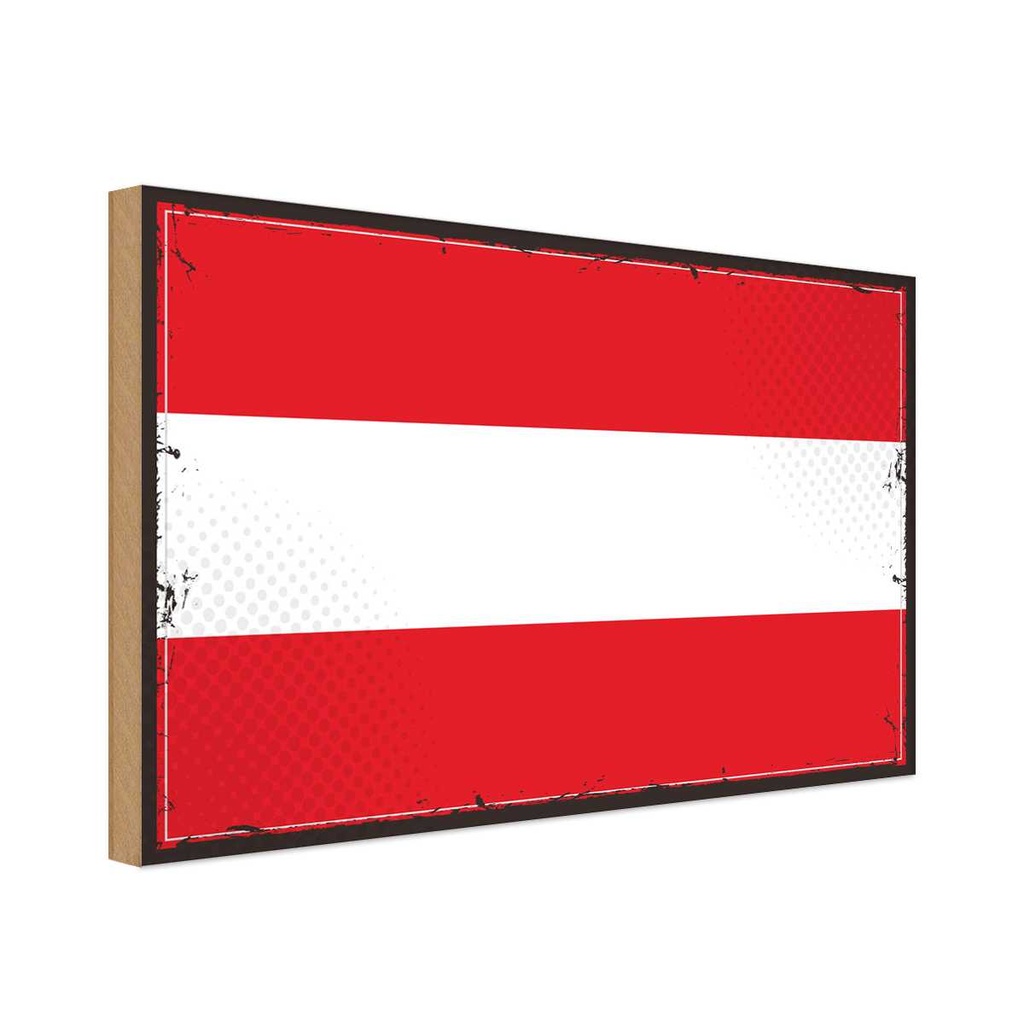 Holzschild 12x18 cm Österreich Austria Flagge Fahne Wappen